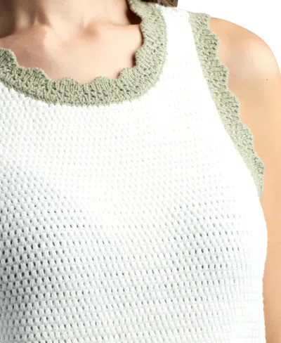 Bcx Juniors' Resort Sleeveless Scoop Neck Sweater In White