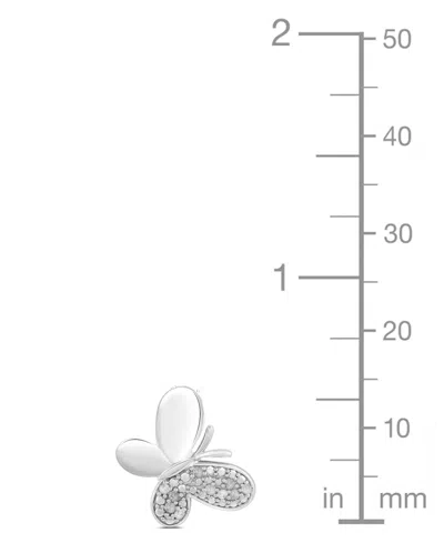 Macy's Diamond Butterfly Pendant Necklace (1/10 Ct. T.w.) In Sterling Silver (also In 14k Gold-plated Sterl In Silver