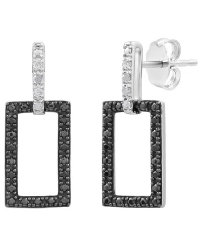 Macy's Diamond Post Back Earrings (1/6 Ct. T.w.) In Sterling Silver In Silver