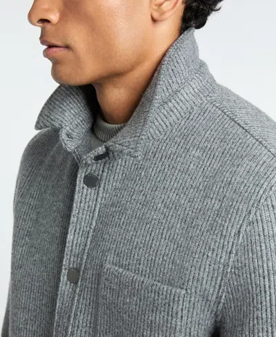 Ted By Ted Baker Men's Fully Lined Knit Shirt Jacket In Gray
