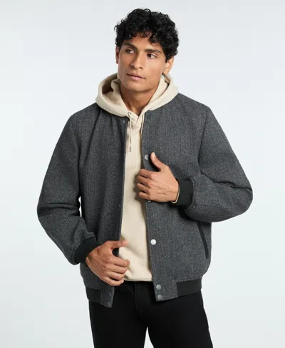 Ted By Ted Baker Men's Herringbone Bomber Jacket In Gray