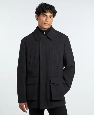 Ted By Ted Baker Men's Car Coat With Handwarmer Pockets In Black