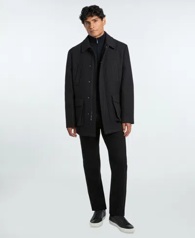 Ted By Ted Baker Men's Car Coat With Handwarmer Pockets In Black