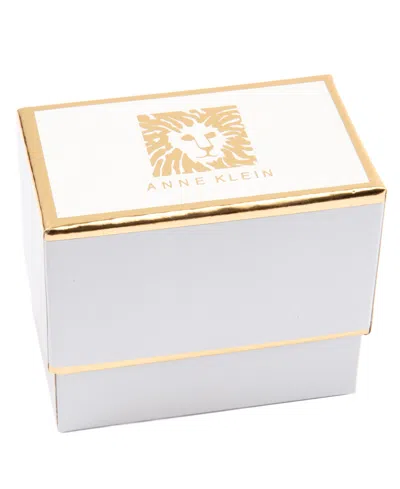 Anne Klein Glass And Plastic Stone Fluted Hinge Bracelet In Gold