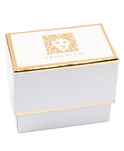 Anne Klein Multi-stone Imitation Pearl Boxed Floral Hinge Bracelet In Gold