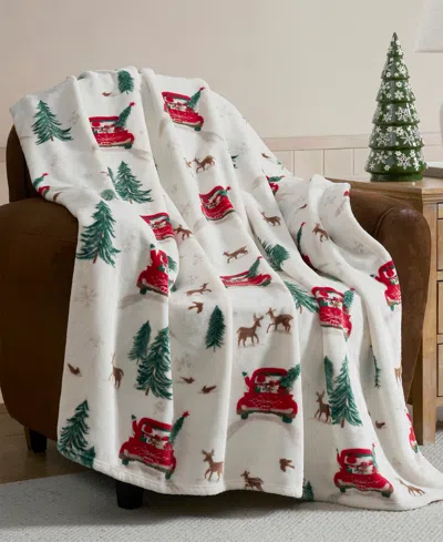 Hallmark Santa Printed Plush Throw, 50" X 70"