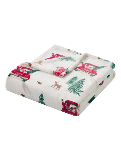 Hallmark Santa Printed Plush Throw, 50" X 70"