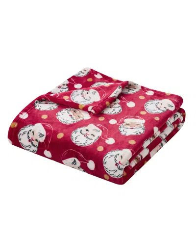 Hallmark Santa Printed Plush Throw, 50" X 70"