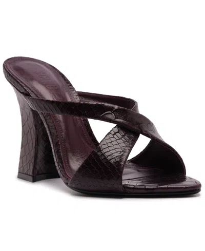 Schutz Glenda Mule Heel In Dark Plum, Women's At Urban Outfitters In Purple