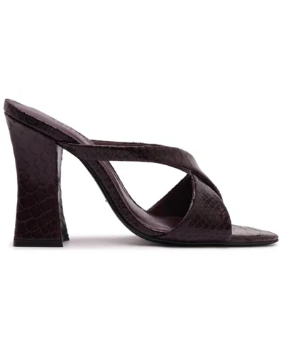 Schutz Glenda Mule Heel In Dark Plum, Women's At Urban Outfitters In Purple