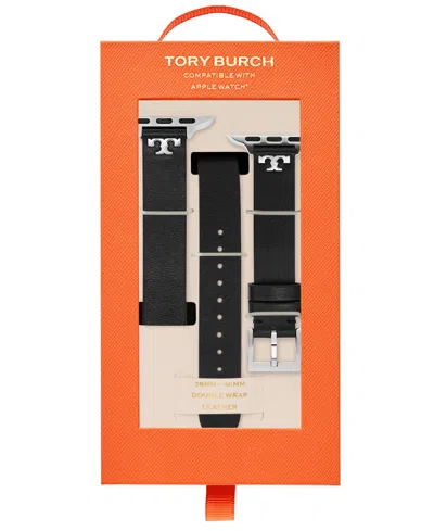 Tory Burch T Double Wrap Band For Apple Watch® In Black