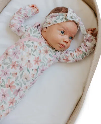 Copper Pearl Baby Girls' Natalie Knotted Gown In White