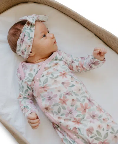 Copper Pearl Baby Girls' Natalie Knotted Gown In White