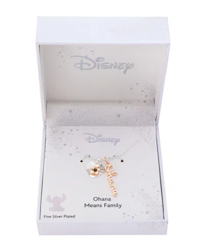 Disney Lilo And Stitch "ohana" Pendant Necklace In Silver