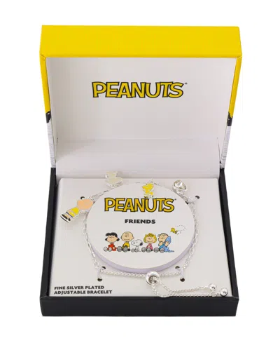 Disney Peanuts Adjustable Bolo Charm Bracelet In Metallic