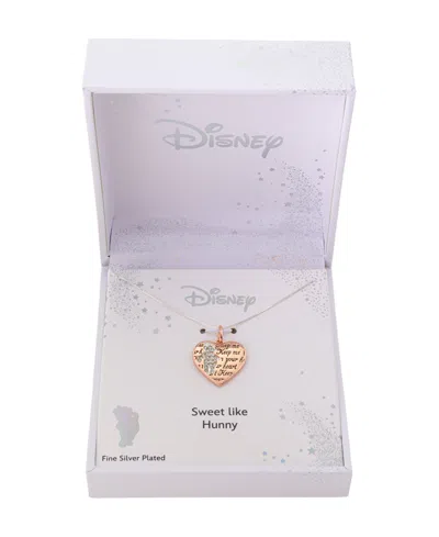 Disney Winnie The Pooh Crystal Heart Pendant Necklace In Multi