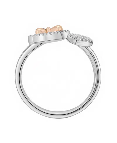 Disney Minnie Mouse Cubic Zirconia Heart And Mother Of Pearl Ring In Silver