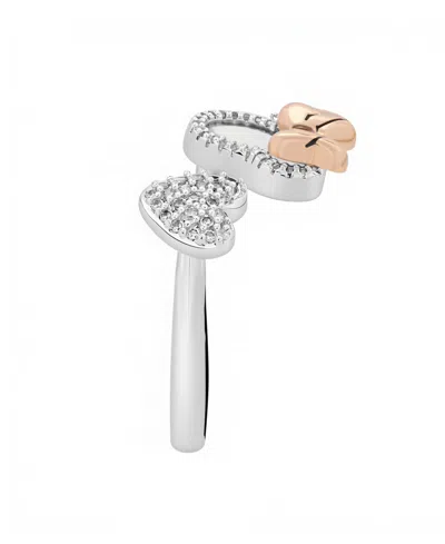 Disney Minnie Mouse Cubic Zirconia Heart And Mother Of Pearl Ring In Silver