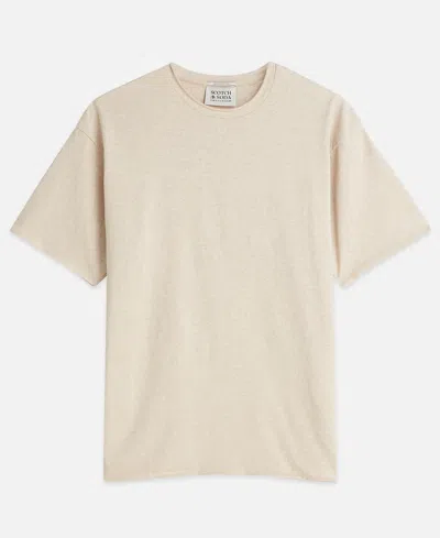 Scotch & Soda Men's Raw-edged Relaxed-fit T-shirt In Neutral