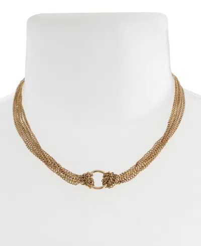 Steve Madden Gold Knot Layered Chain Necklace In Gold