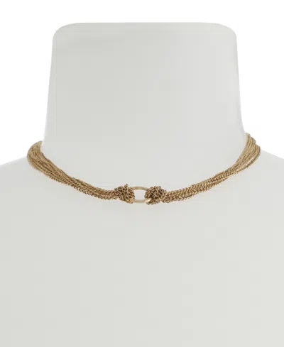 Steve Madden Gold Knot Layered Chain Necklace In Gold