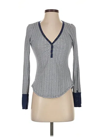 Pre-owned Pilcro Long Sleeve Henley Shirt In Gray