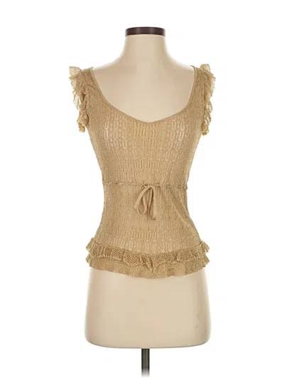 Pre-owned Moschino Cheap And Chic Sleeveless Top Gold Sweetheart Neckline Tops