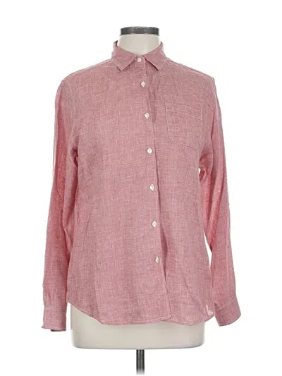 Pre-owned Uniqlo Long Sleeve Button Down Shirt In Red