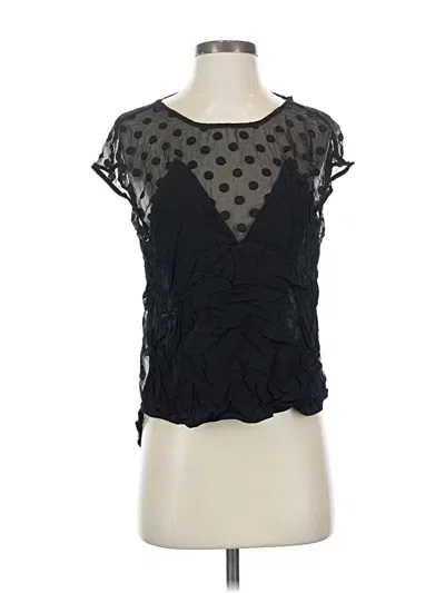 Pre-owned Lovers & Friends Short Sleeve Top Black Keyhole Neckline Tops