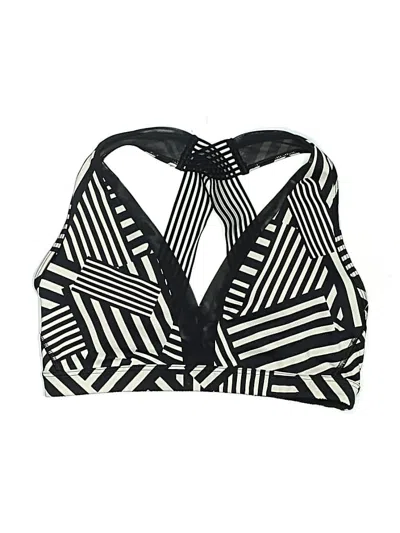 Pre-owned Victoria's Secret Swimsuit Top Black Chevron/herringbone Pattern Swimwear
