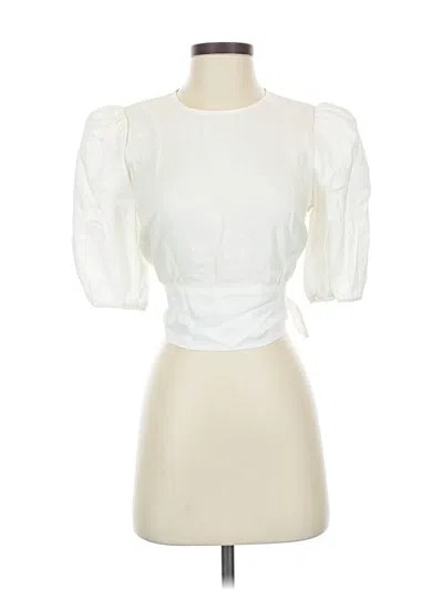 Pre-owned Reformation 3/4 Sleeve Blouse In White