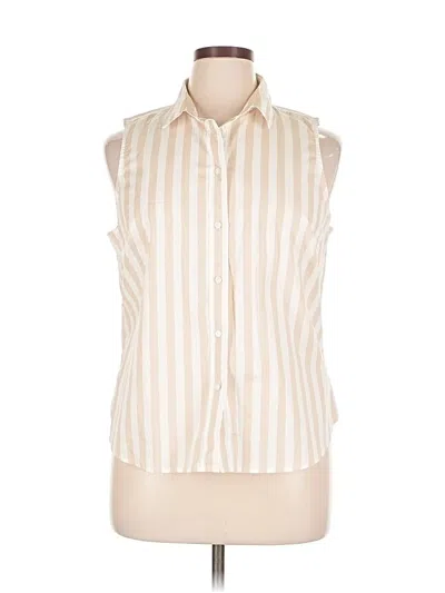 Pre-owned J.crew Factory Store Sleeveless Button Down Shirt In White