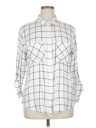 Pre-owned Sanctuary 3/4 Sleeve Button Down Shirt In White