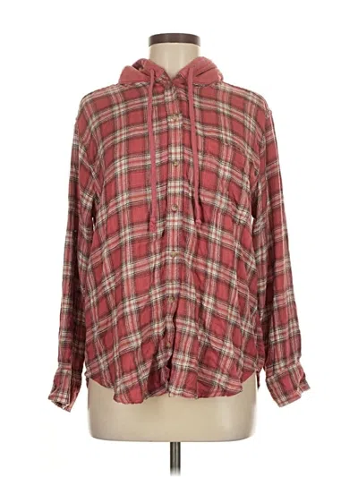 Pre-owned American Eagle Outfitters Long Sleeve Blouse In Burgundy