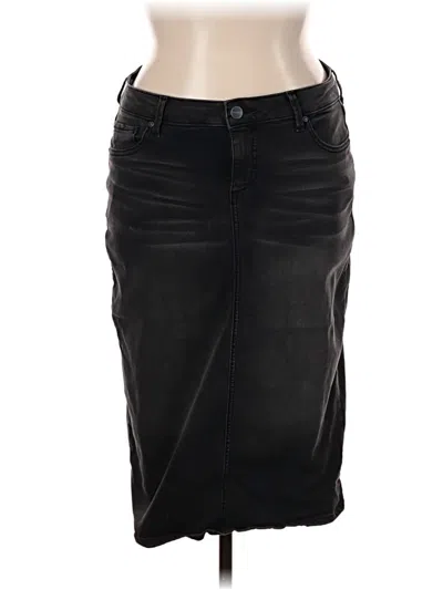 Pre-owned Slink Jeans Faux Leather Skirt In Gray