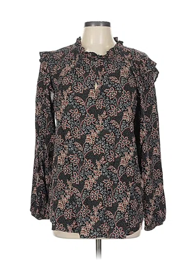 Pre-owned Ann Taylor Loft Long Sleeve Blouse In Black