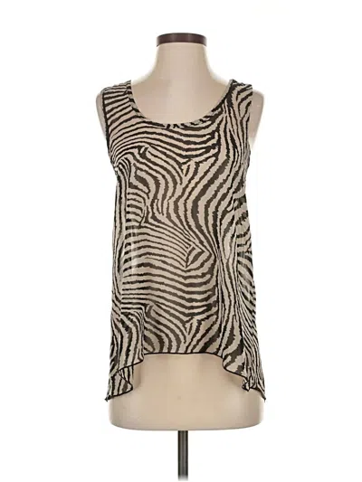 Pre-owned Papaya Sleeveless Top Tan Scoop Neck Tops In Brown