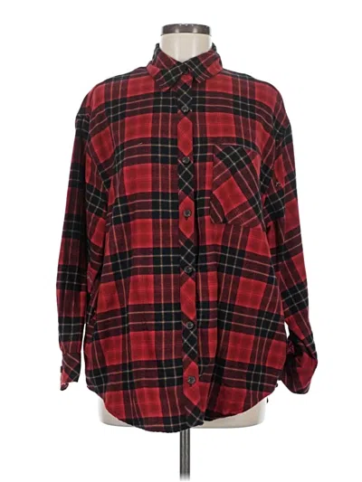Pre-owned Wild Fable Long Sleeve Button Down Shirt In Red