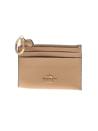 Pre-owned Coach Factory Leather Card Holder In Brown