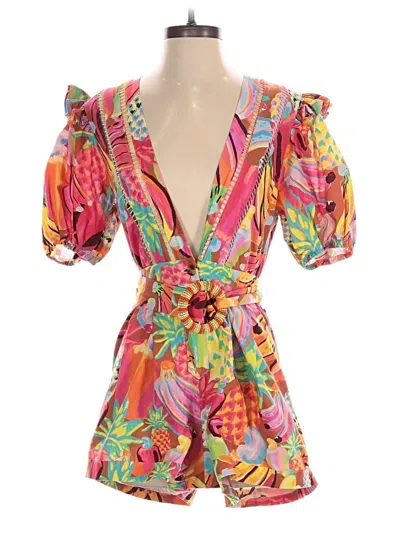Pre-owned Farm Rio Romper In Pink