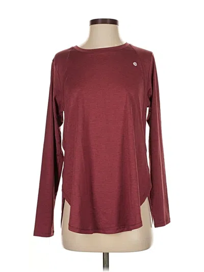 Pre-owned Eddie Bauer Long Sleeve T-shirt In Burgundy