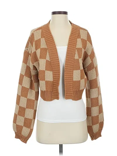 Pre-owned Blue Blush Cardigan Sweater In Brown