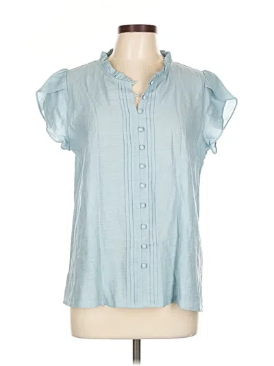 Pre-owned Fun2fun Short Sleeve Blouse In Blue