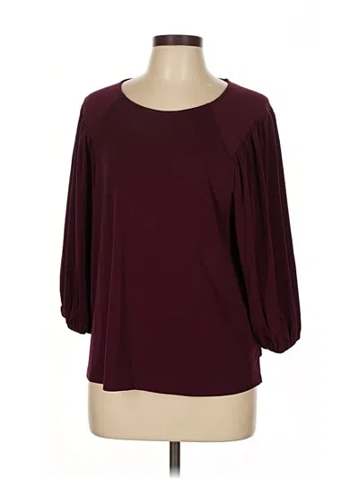 Pre-owned Cece 3/4 Sleeve Top Burgundy Scoop Neck Tops
