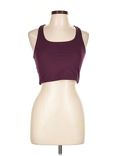 Pre-owned Girlfriend Collective Tank Top Burgundy Halter Neckline Tops