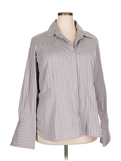 Pre-owned Ashley Stewart Long Sleeve Blouse In Gray