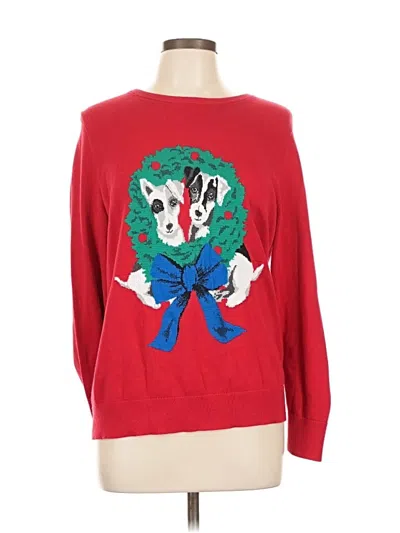 Pre-owned Lands' End Pullover Sweater In Red