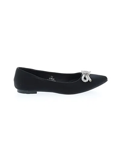 Pre-owned Nicole Miller Flats In Black
