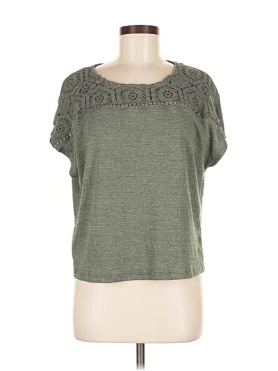 Pre-owned Cable & Gauge Short Sleeve Top Green Scoop Neck Tops