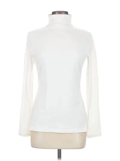 Pre-owned Theory Long Sleeve Turtleneck In White
